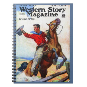 Caderno Espiral cobrir da revista Western Story 1924