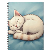 Cobrir de notebook azul Gato Branco adorável