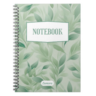 Caderno Espiral Cobrir de notebook natural minimalista verde e bra