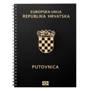 Caderno Espiral Cobrir de passaporte da Croácia