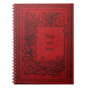 Caderno Espiral Cobrir do Gótico da revista Red Leather Look Vint