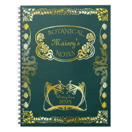 Caderno Espiral Cobrir do Livro Art Nouveau Motifs Botânicos Doura