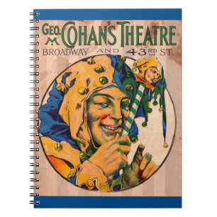Caderno Espiral cobrir do playbill do Teatro do 1920 Cohan