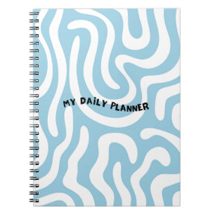 Caderno Espiral cobrir "Meu Planejador Diário" com Ondas de Abstra
