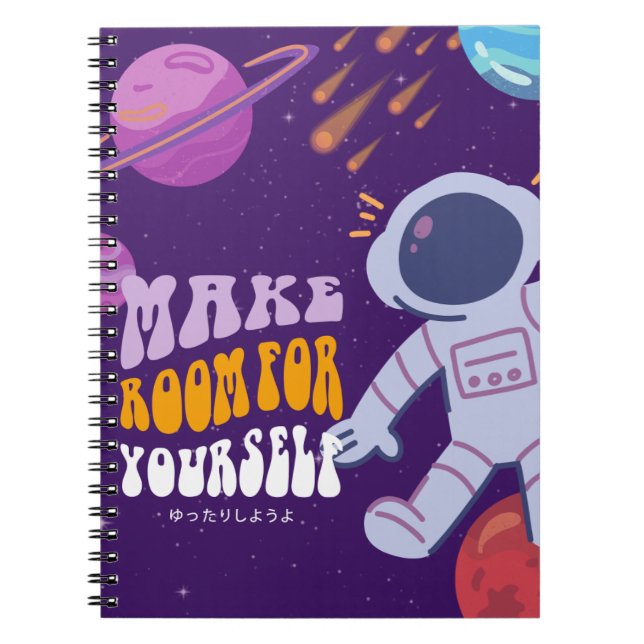 Caderno Espiral Cobrir para notebook inspirado no universo e astro (Frente)