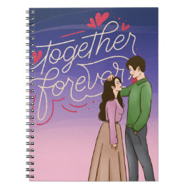 Caderno Espiral Cobrir para notebook romântico com Casal bonito de