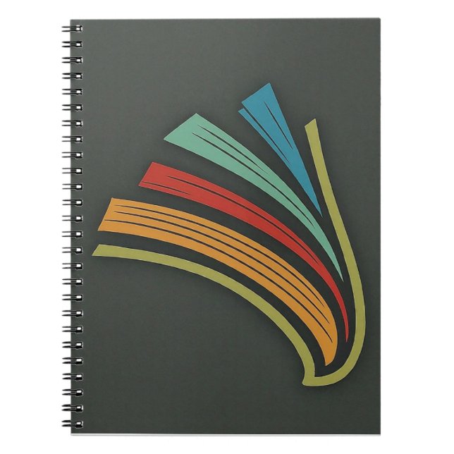 Caderno Espiral Cobrir Preto, Azul, Amarelo (Frente)