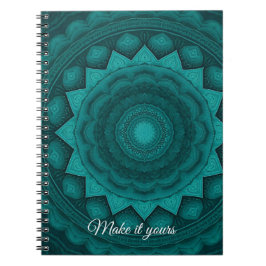 Caderno Espiral Cobrir Teal Mandala iPhone Personalizado - Chic Bo