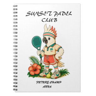 Caderno Espiral Cocardeno Retro Personalizado Clube de Padel Júnio