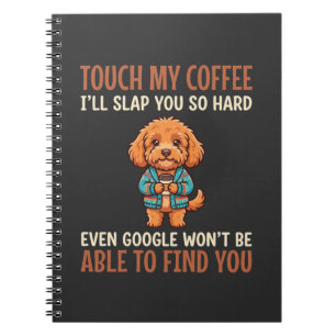 Caderno Espiral Cockapoo Engraçado Amante de Café