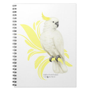Caderno Espiral Cockatoo com crista do enxofre