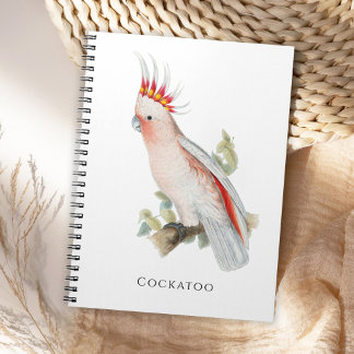 Caderno Espiral Cockatoo Vintage Bird Parrot Art
