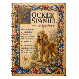 Caderno Espiral Cocker Spaniel, Arte Medieval de Bestiário