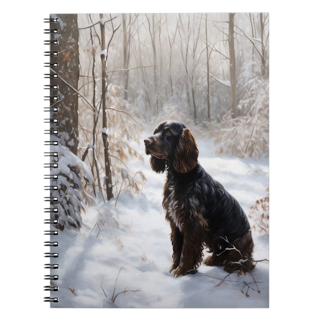 Caderno Espiral Cocker Spaniel Deixe-o nevar no Natal (Frente)