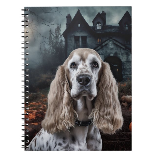 Caderno Espiral Cocker Spaniel Halloween Scary (Frente)