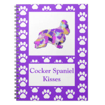 Cocker Spaniel Kisses Cachorro Silhouette PurplePY