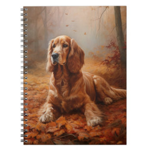 Caderno Espiral Cocker Spaniel no outono deixa cair inspiração