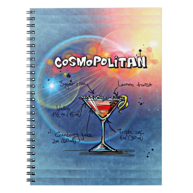 Caderno Espiral Cocktail cosmopolita ( nº 2 de 12 conjuntos de rec (Frente)