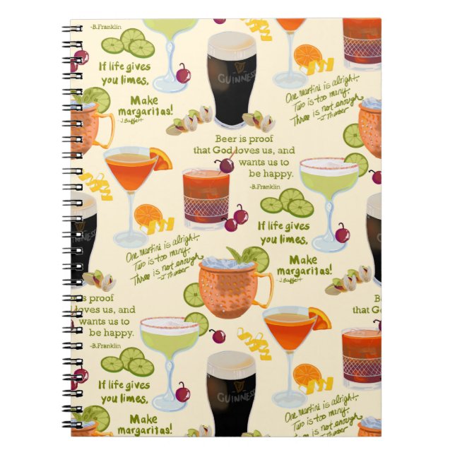 Caderno Espiral Cocktails e conversação (Frente)