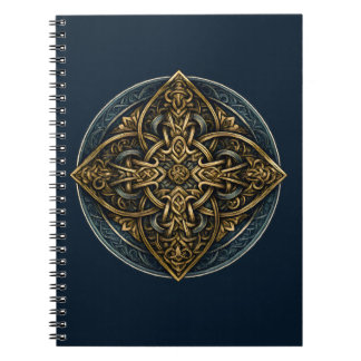 Caderno Espiral Codex do Nó Dourado — Símbolo Celta