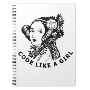 Caderno Espiral Código De Camiseta Ada Lovelace Como Garota