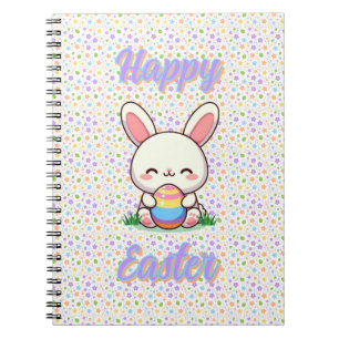 Caderno Espiral Coelhinho bonito de primavera/Páscoa com ovo