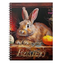 Caderno Espiral Coelhinho de Páscoa com Felz pascoa de ovos de Pás