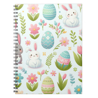 Caderno Espiral Coelhinho De Páscoa De Pavizinha Rosa Pastel Com F