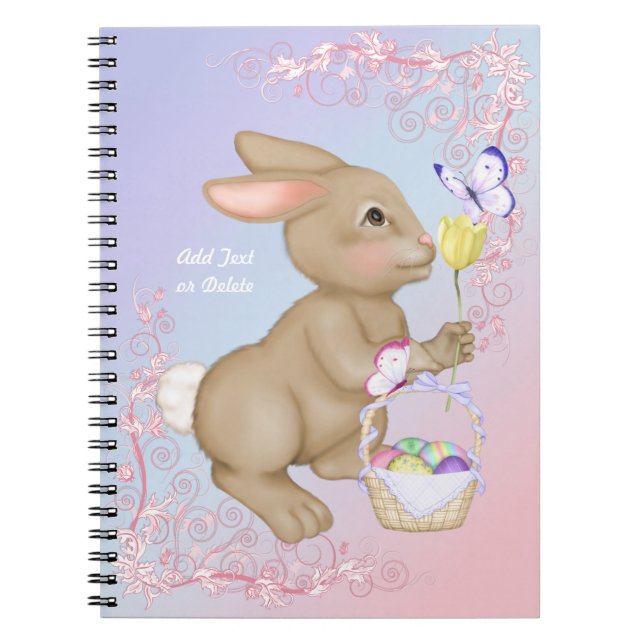 Caderno Espiral Coelhinho de Páscoa e cesta (Frente)