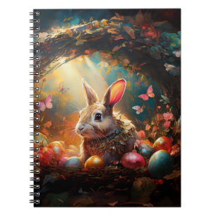 Caderno Espiral Coelhinho felz pascoa com ovos de Páscoa