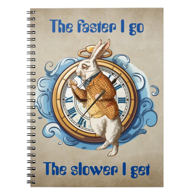 Caderno Espiral Coelho Branco, Alice No Caráter Maravilhoso. (Frente)