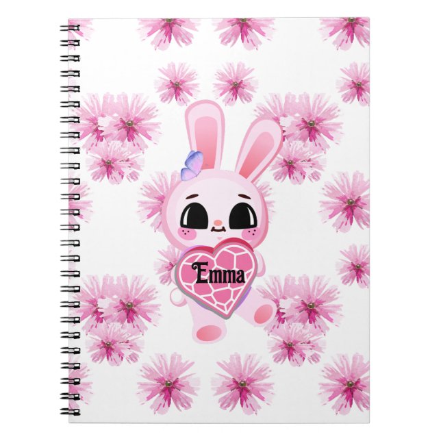 Caderno Espiral coelho branco doce (Frente)