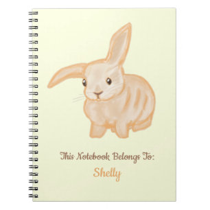 Caderno Espiral Coelho Coelho Marrom Bonito - transparente em amar