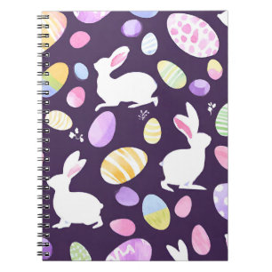 Caderno Espiral coelho com ovos de Páscoa