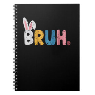 Caderno Espiral Coelho da Páscoa Bruh Meme Fofo Para Crianças
