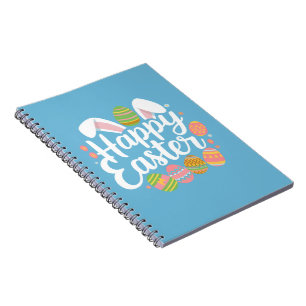 Caderno Espiral Coelho da Páscoa Feliz Férias de Ovo
