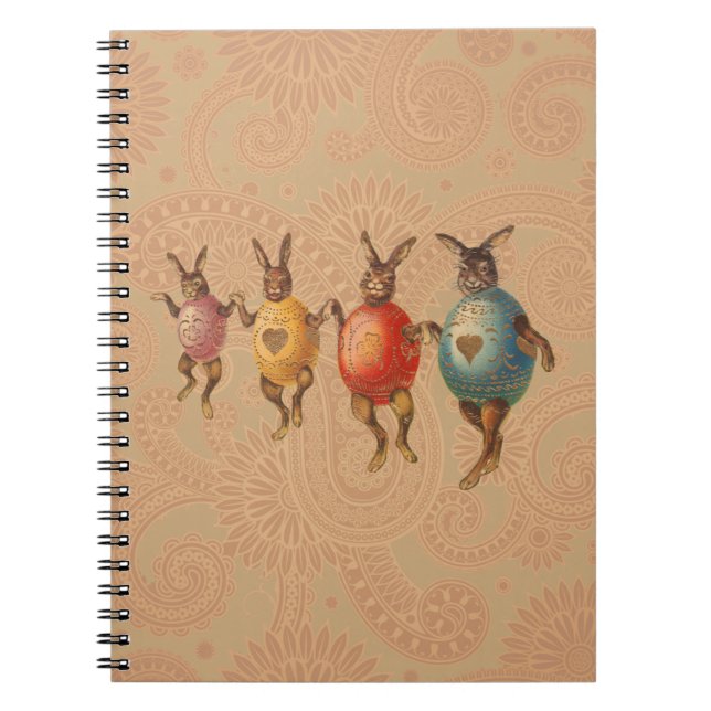 Caderno Espiral Coelho da Páscoa Ovos Dançantes (Frente)