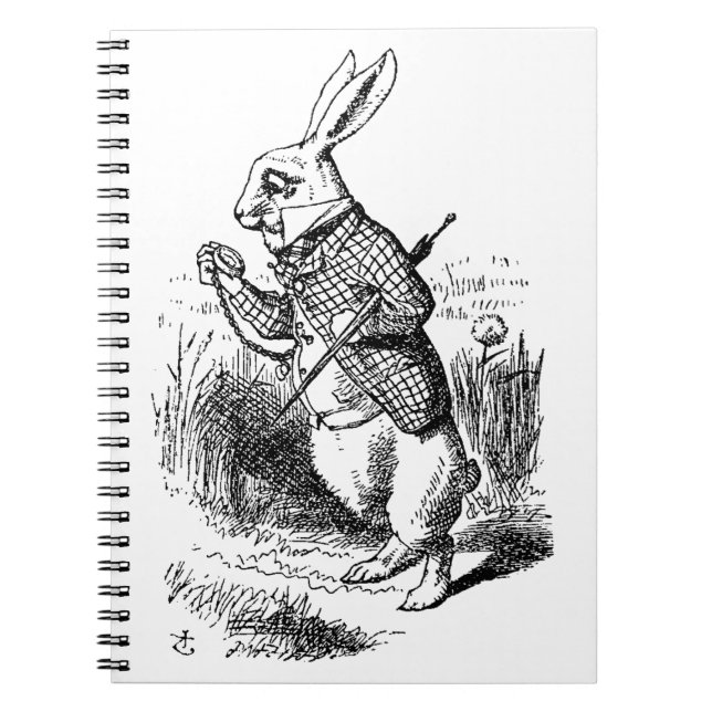 Caderno Espiral Coelho das Aventuras de Alice no País das Maravilh (Frente)