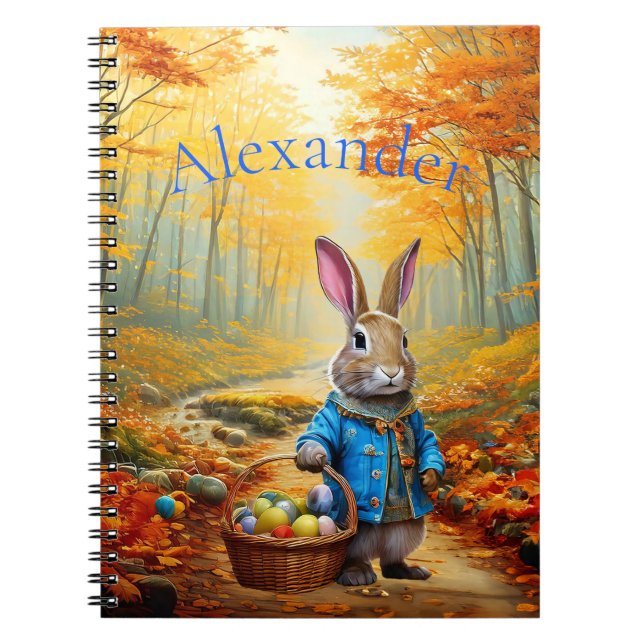 Caderno Espiral coelho de Páscoa (Frente)