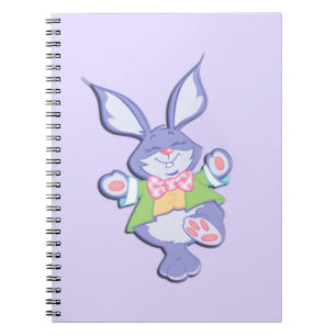 Caderno Espiral Coelho de Páscoa Roxo Dançando