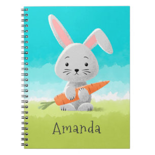 Caderno Espiral Coelho Desenho Animado Divertido Engraçado para Me