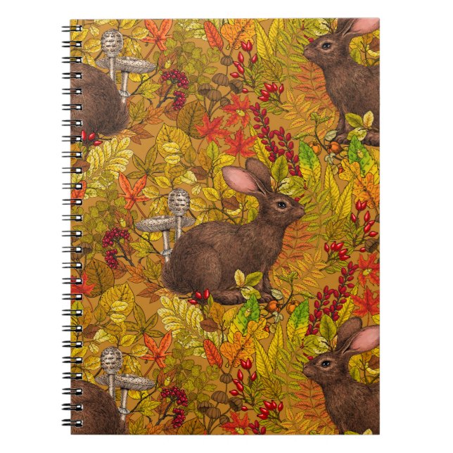 Caderno Espiral Coelho do outono no ocre (Frente)