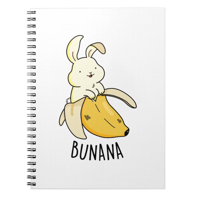 Caderno Espiral Coelho Engraçado Bunana Em Uma Piada de Banana  (Frente)