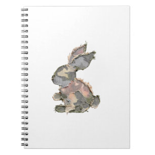Caderno Espiral Coelho Engraçado Crochê Remendo Camuflagem Coelho 
