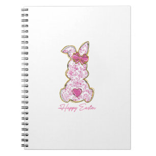Caderno Espiral Coelho Feliz da Páscoa Garotas Mulheres de Páscoa 