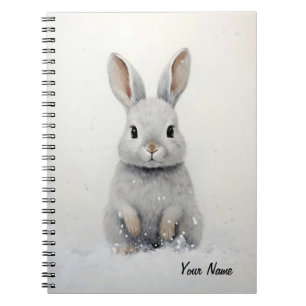 Caderno Espiral Coelho Inverno Personalizado Ama Estético Bonito