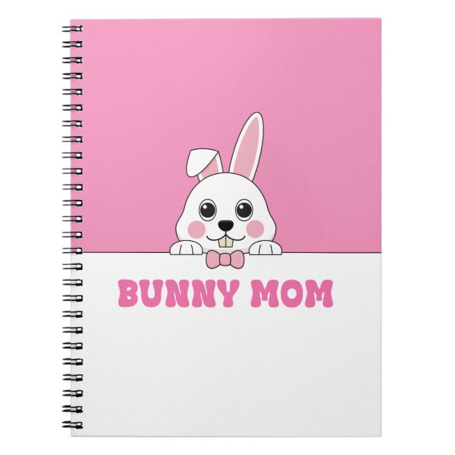 Caderno Espiral Coelho Mãe Fofo Rosa  (Frente)