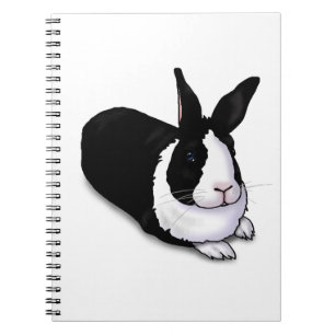 Caderno Espiral Coelho Negro e Branco