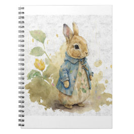 Caderno Espiral coelho peter vintage com flores