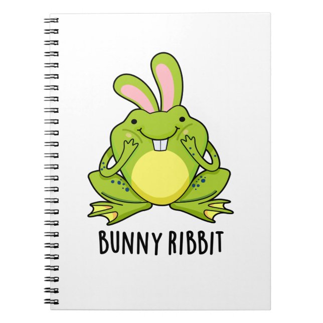 Caderno Espiral Coelho Ribbit Engraçado Sapo Coelho (Frente)